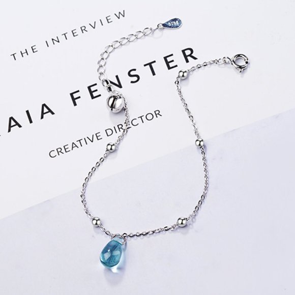 [Set of 3]925 Sterling Silver Crystal Water Drop Z - Picture 7 of 11